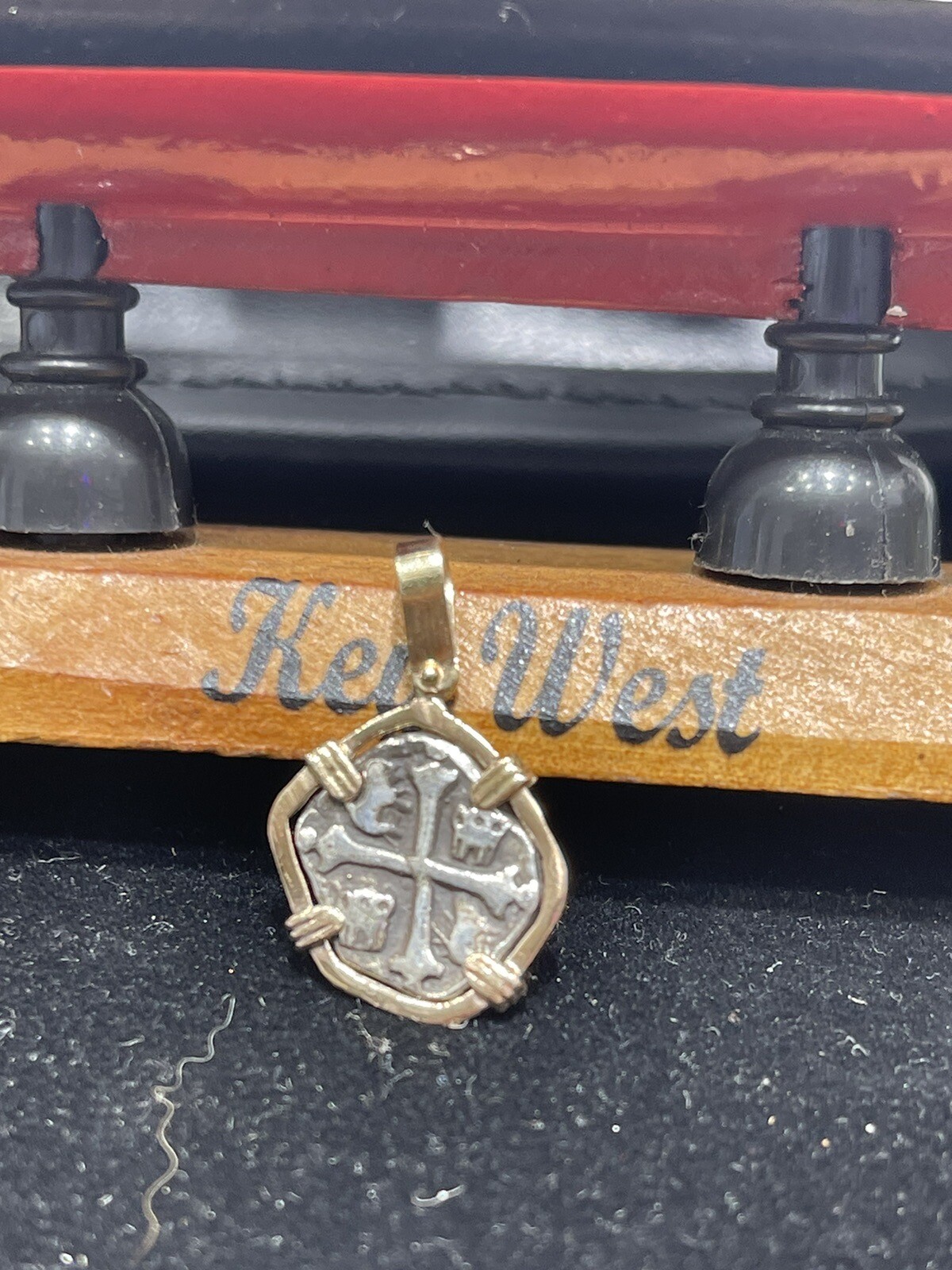 Replica ATOCHA Silver Mini Pendant In 14k Gold Bezel Handmade From Atocha Silver