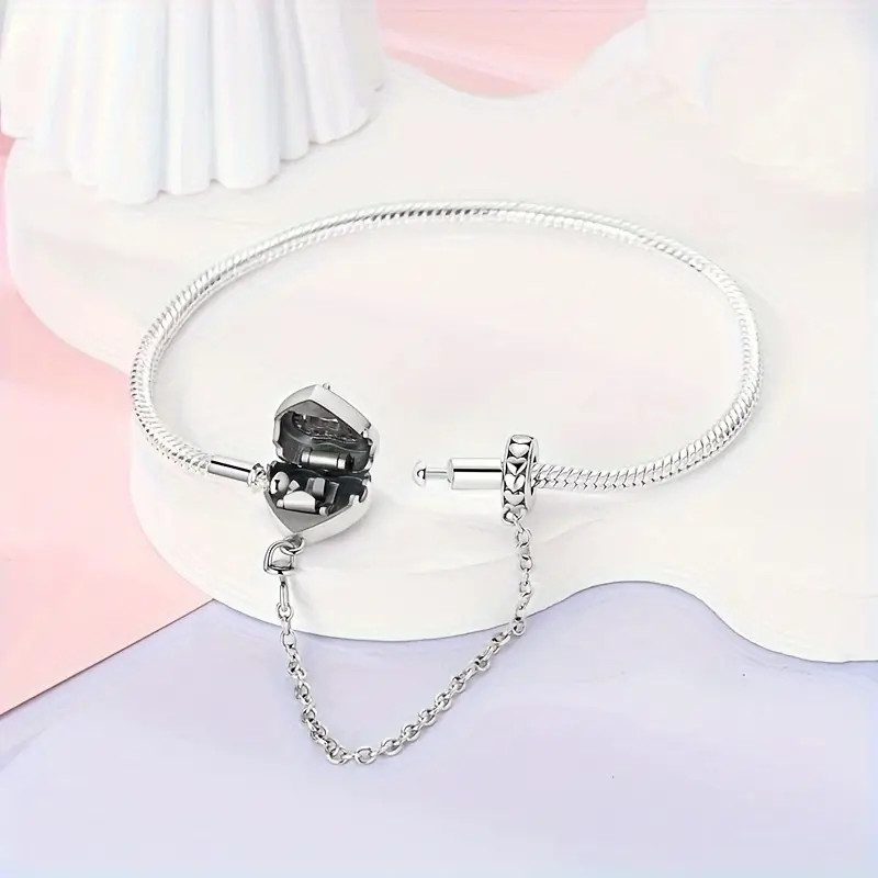 Heart Safety Charm Bracelet, Bracelet For Charm, Safety Heart Bracelet