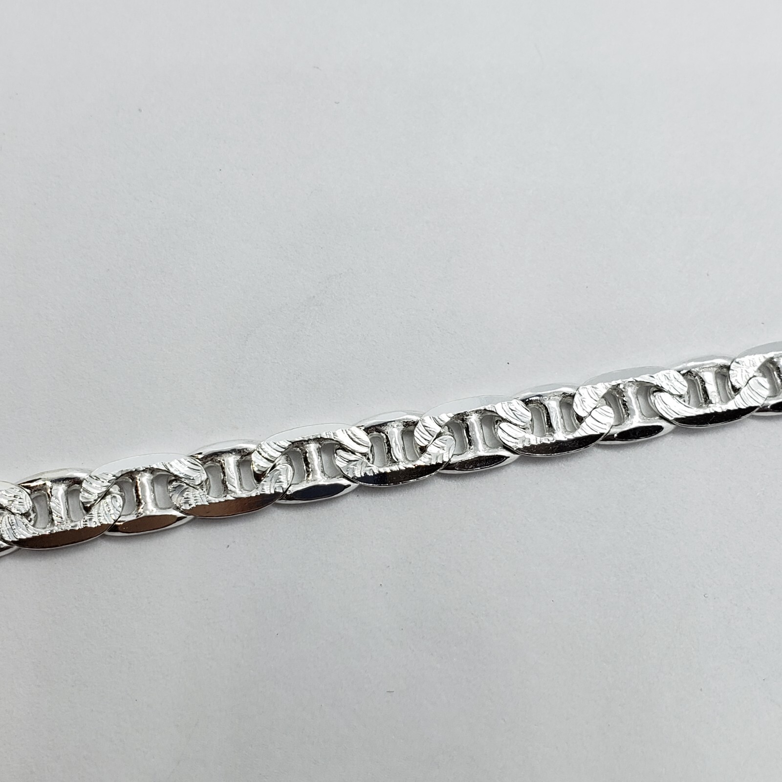 Sterling Silver D/C Flat Mariner Link Chain Necklace Bracelet 6.4 mm 7-30 inch