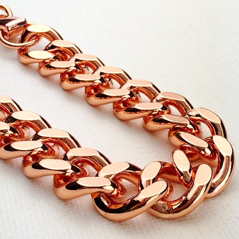 Pure Solid Copper 3 Line Design Women And Men Chain Necklace Copper CPN12