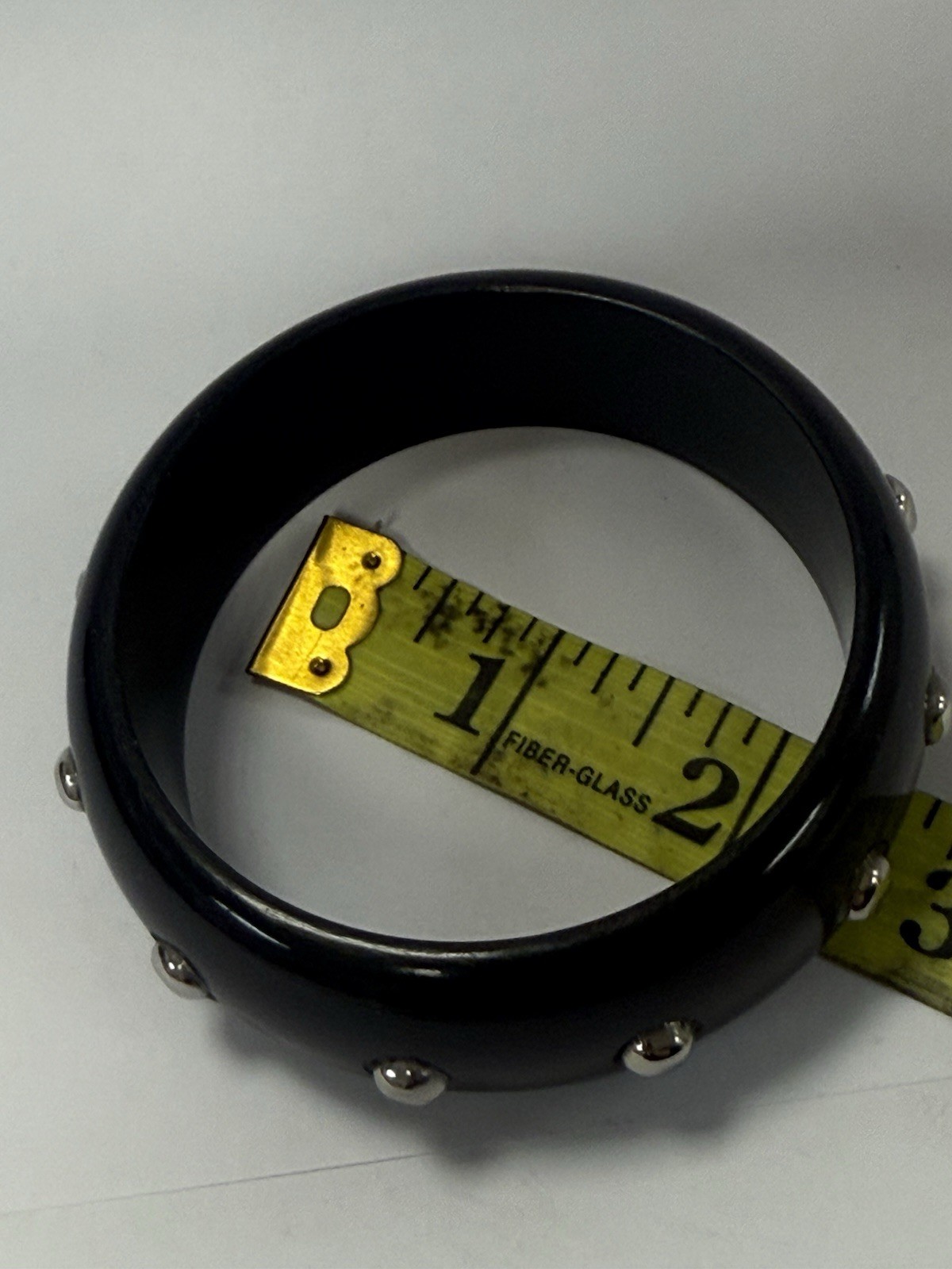 Beautiful Set Of 2 Retro Bangle/ Bracelet Black With Gold And Sliver Studs