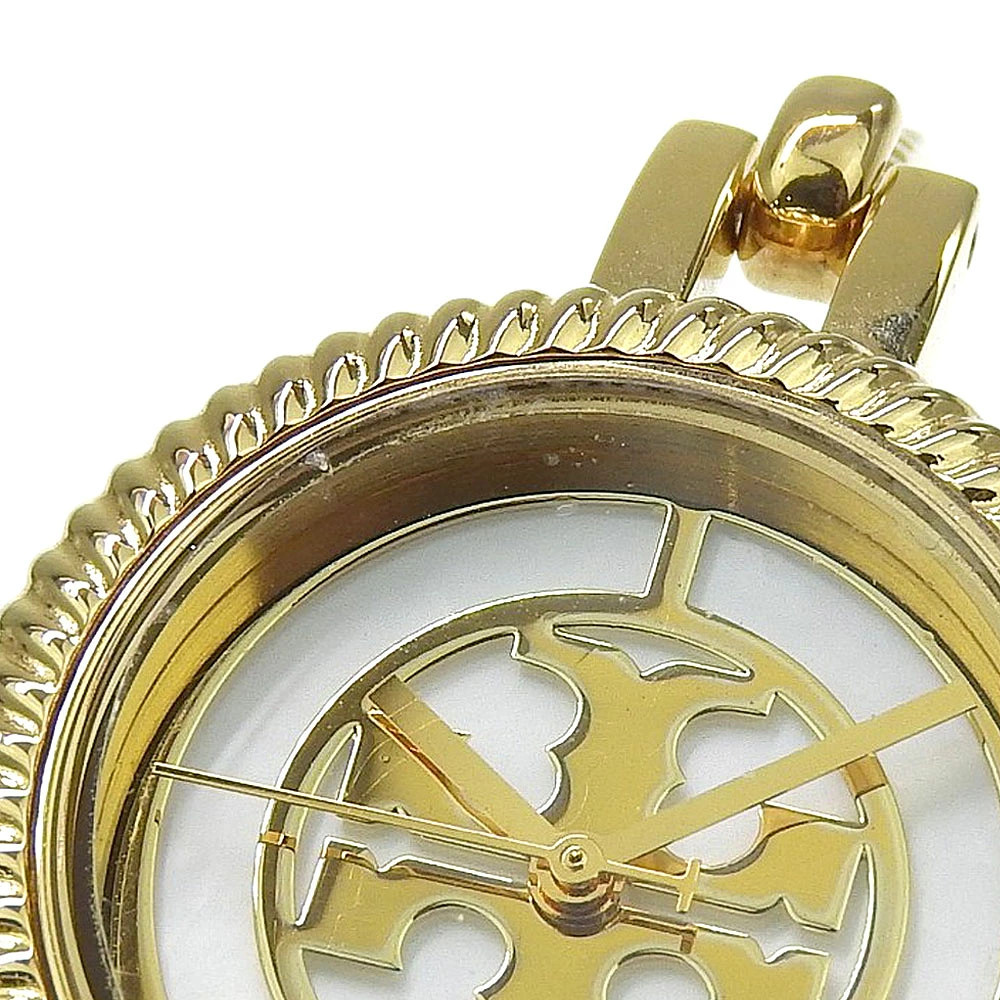 Tory Burch watch TBW4029 gold plated quartz analog white shell dial ladies used