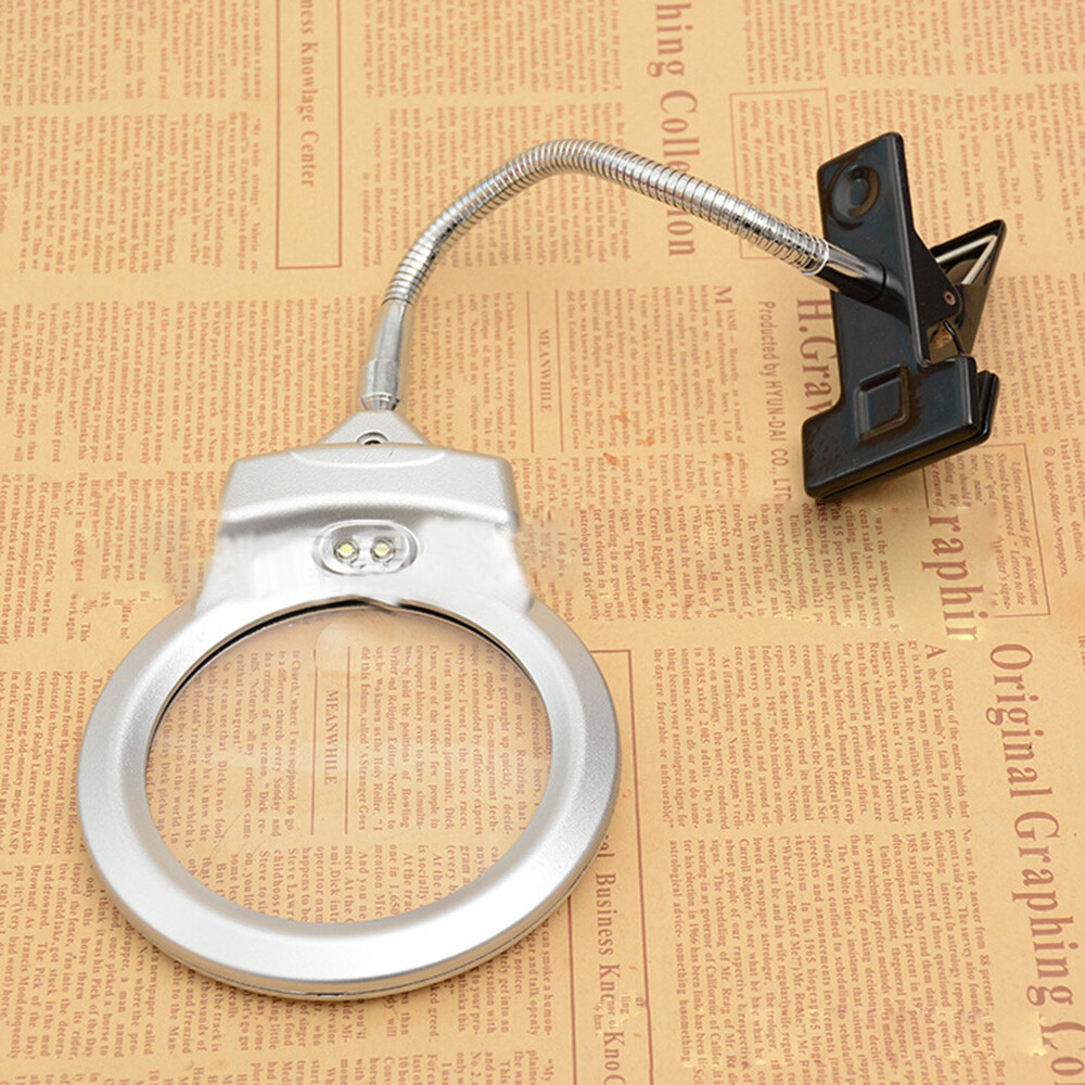 Desk Table Clamp Mount Top Magnifier LED Light Magnifying Diamond Painting Tool