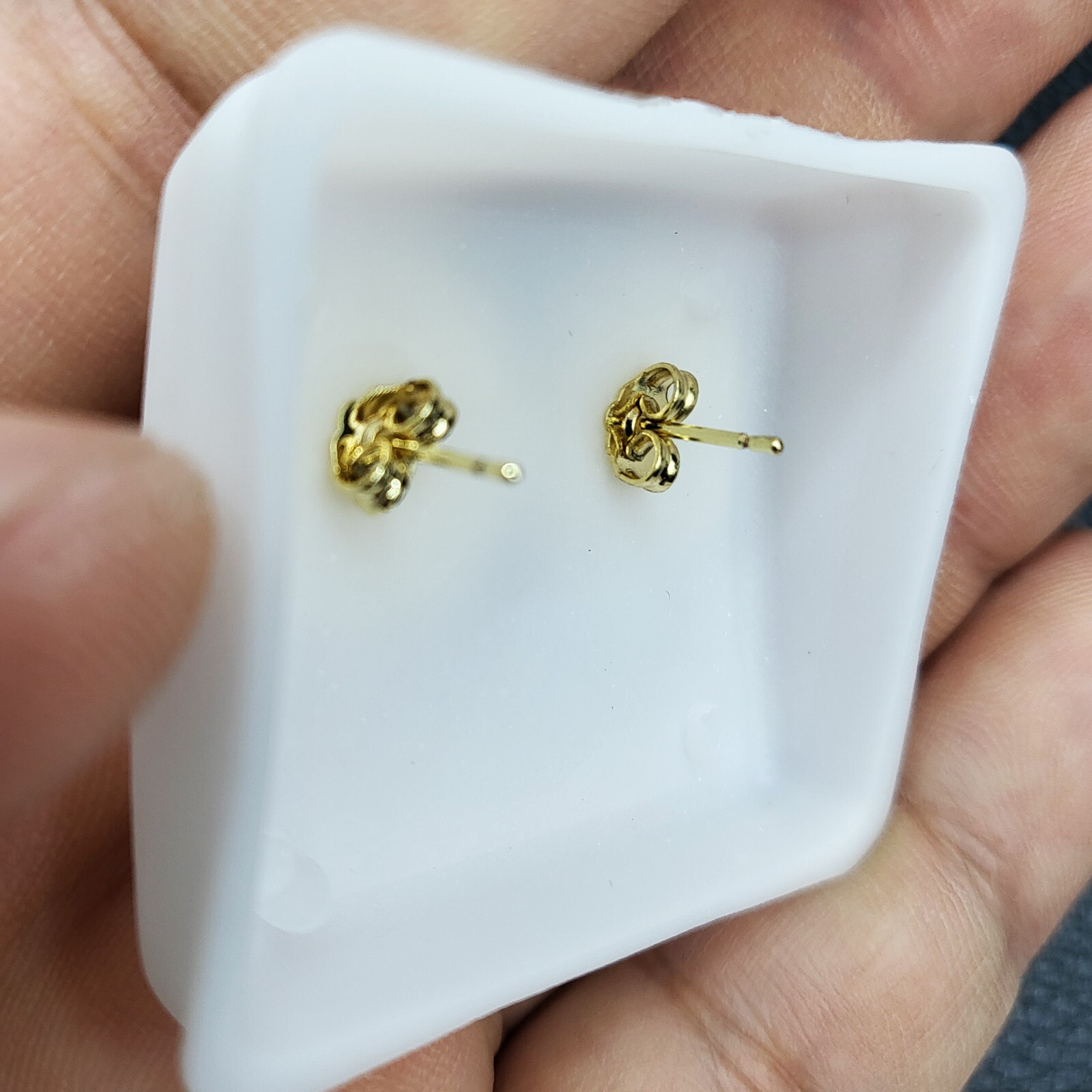 Brass 14K Solid Nugget Cookie Earring Earrings Bling Stud Type Fashion Jewelry