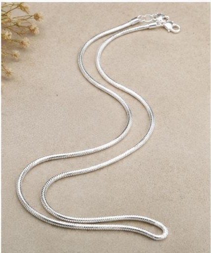 925 Sterling Silver Snake Chain Necklace 25 Inch 2mm Pendant Chain