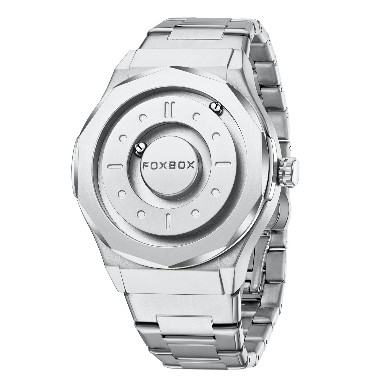 LIGE FOXBOX Men Watch Quartz Scrolling Bead Magne 3ATM Waterproof Man Wristwatch