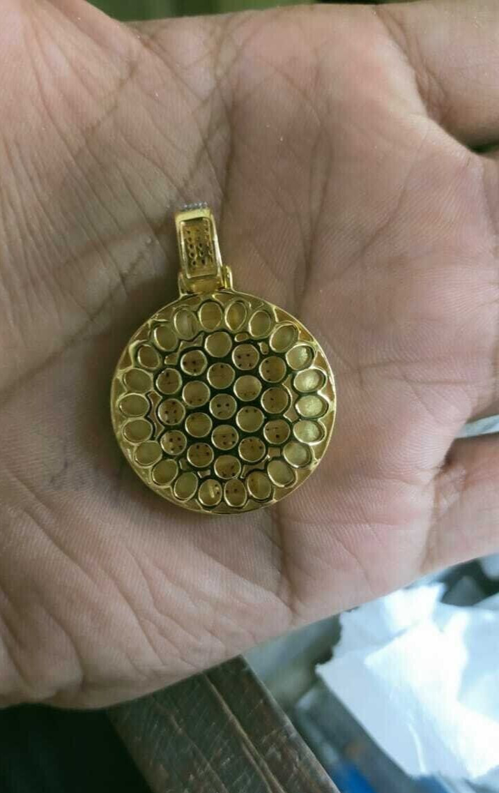 All Money 2ct Round Cut Lab Created Diamond Pendant 14k Yellow Gold Finish