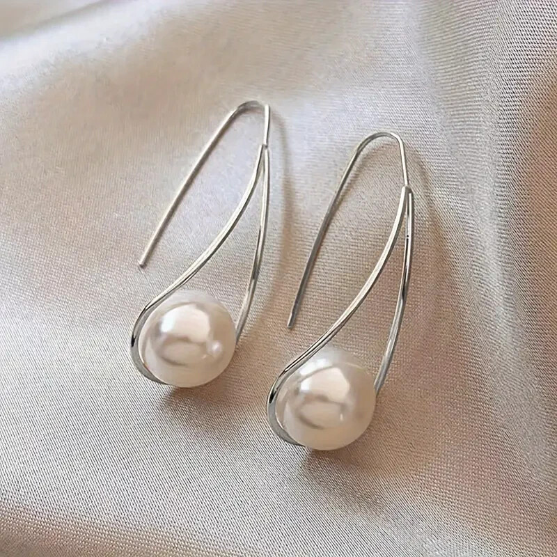 [1 Pair Elegant Pearl Earrings] 1 Pair of Geometric Simple Fashion Daily Women
