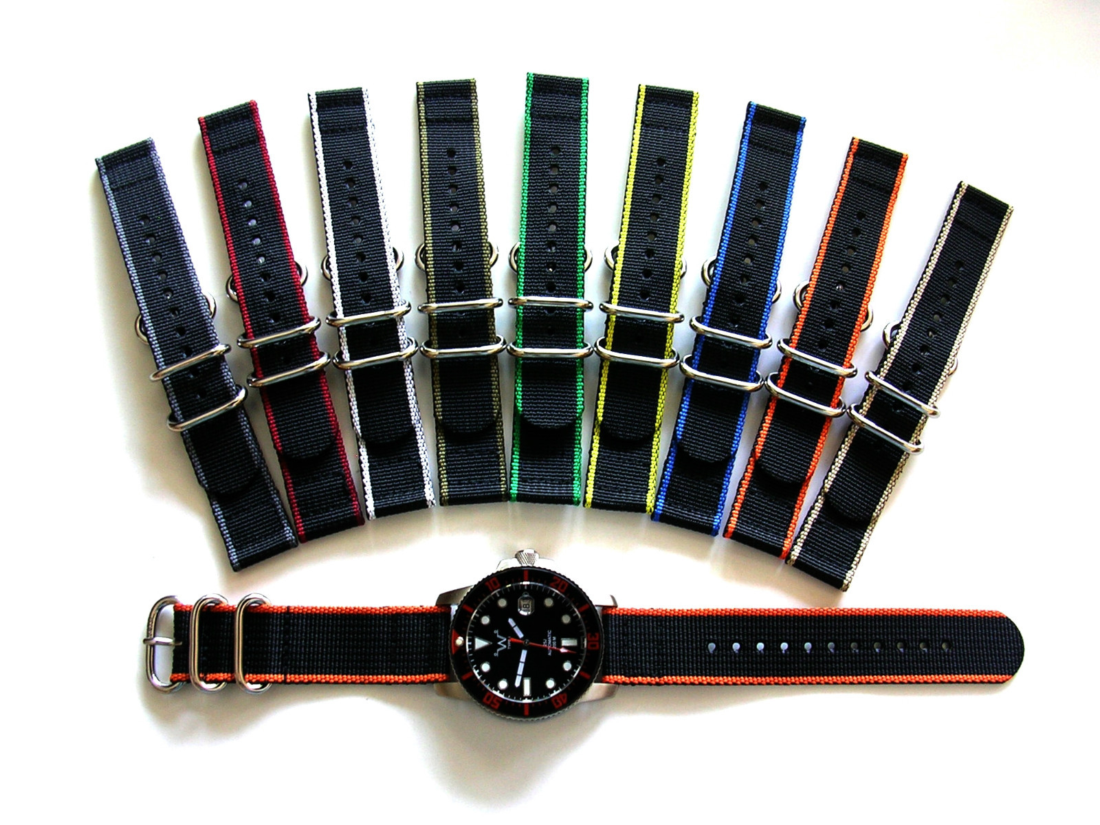 NATO G10 ® EDGE™ 2pc strap Heavy Nylon UTC Sport Smart Dive watch band IW SUISSE