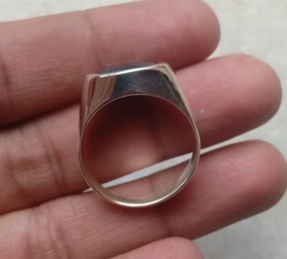 Genuine Blue Sapphire Men’s Ring Sterling Silver Sapphire Signet Ring For Boys