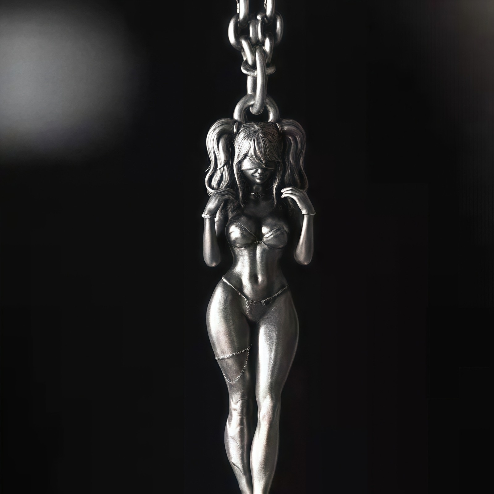 tool-production Anime Style Female Figure Pendant With Free Box Chain