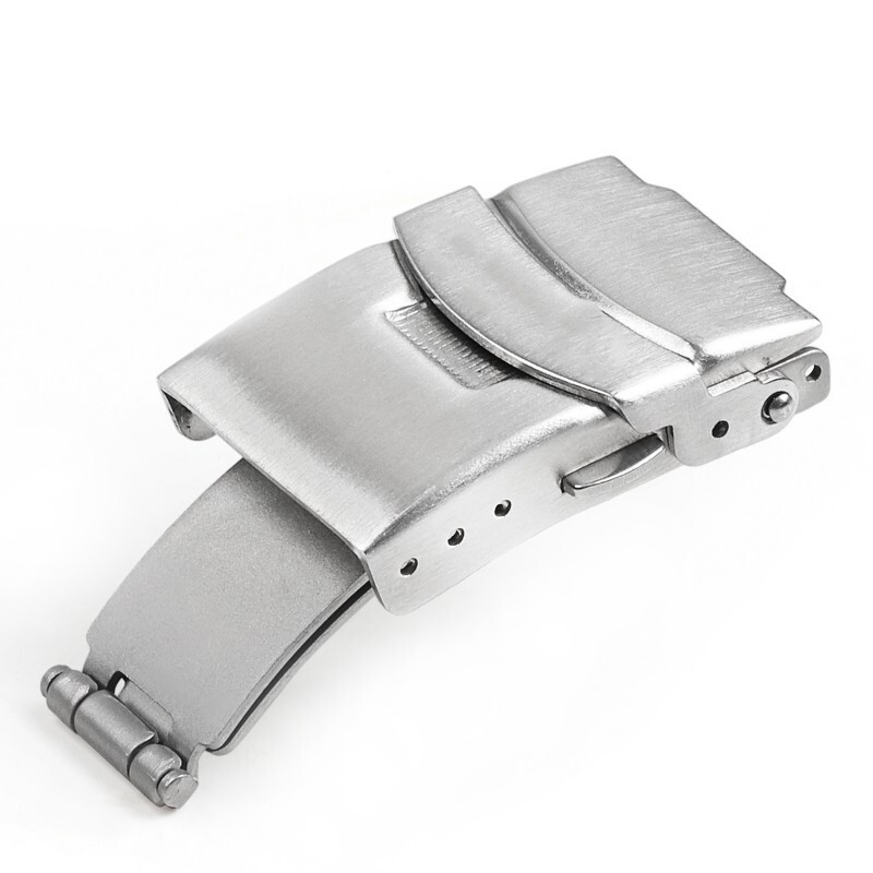 Premium Stainless Steel Double Push Buckle Metal Folding Clasp 16/18/20/22/24mm