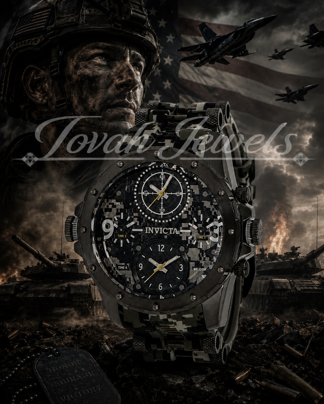 Invicta Coalition Forces Men’s Watch – 50mm, Camouflage (43768)