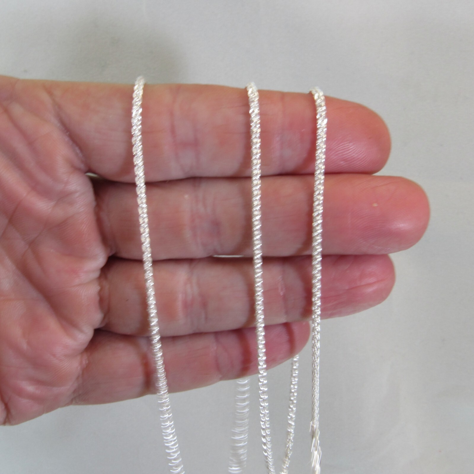 1.9MM Solid 925 Sterling Silver Italian SPIGA / WHEAT Chain Women’s Necklace