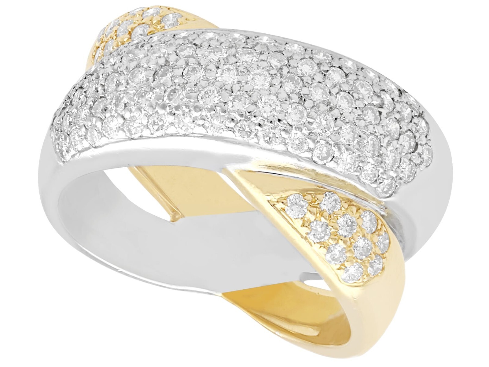 Contemporary 0.52 Ct Diamond and 18k Gold Dress Ring