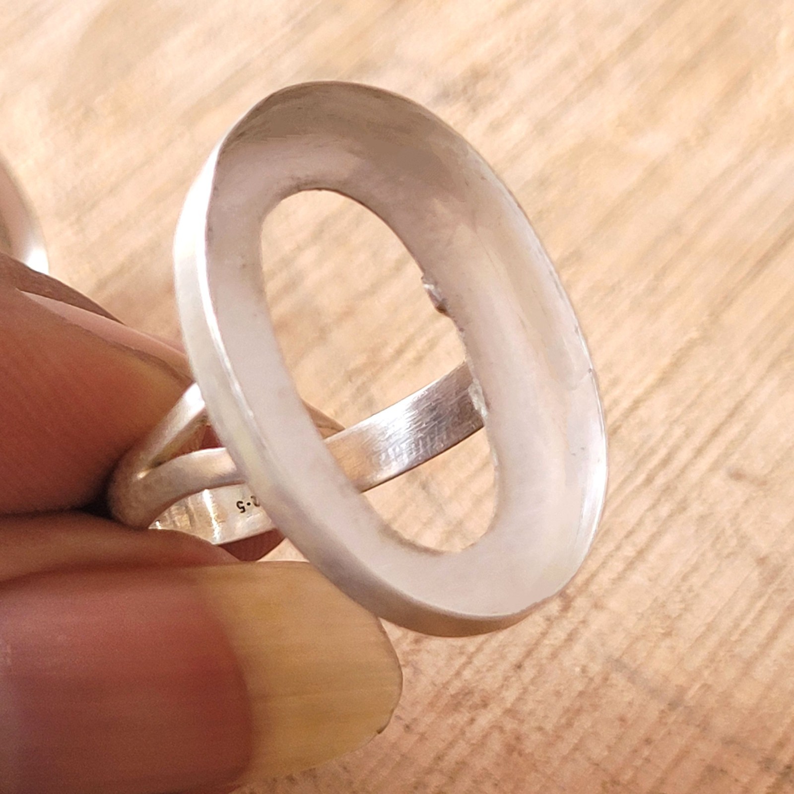 925 Sterling Big Oval Blank Bezel Cup Silver Set Stone Diy Jewelry Making Ring