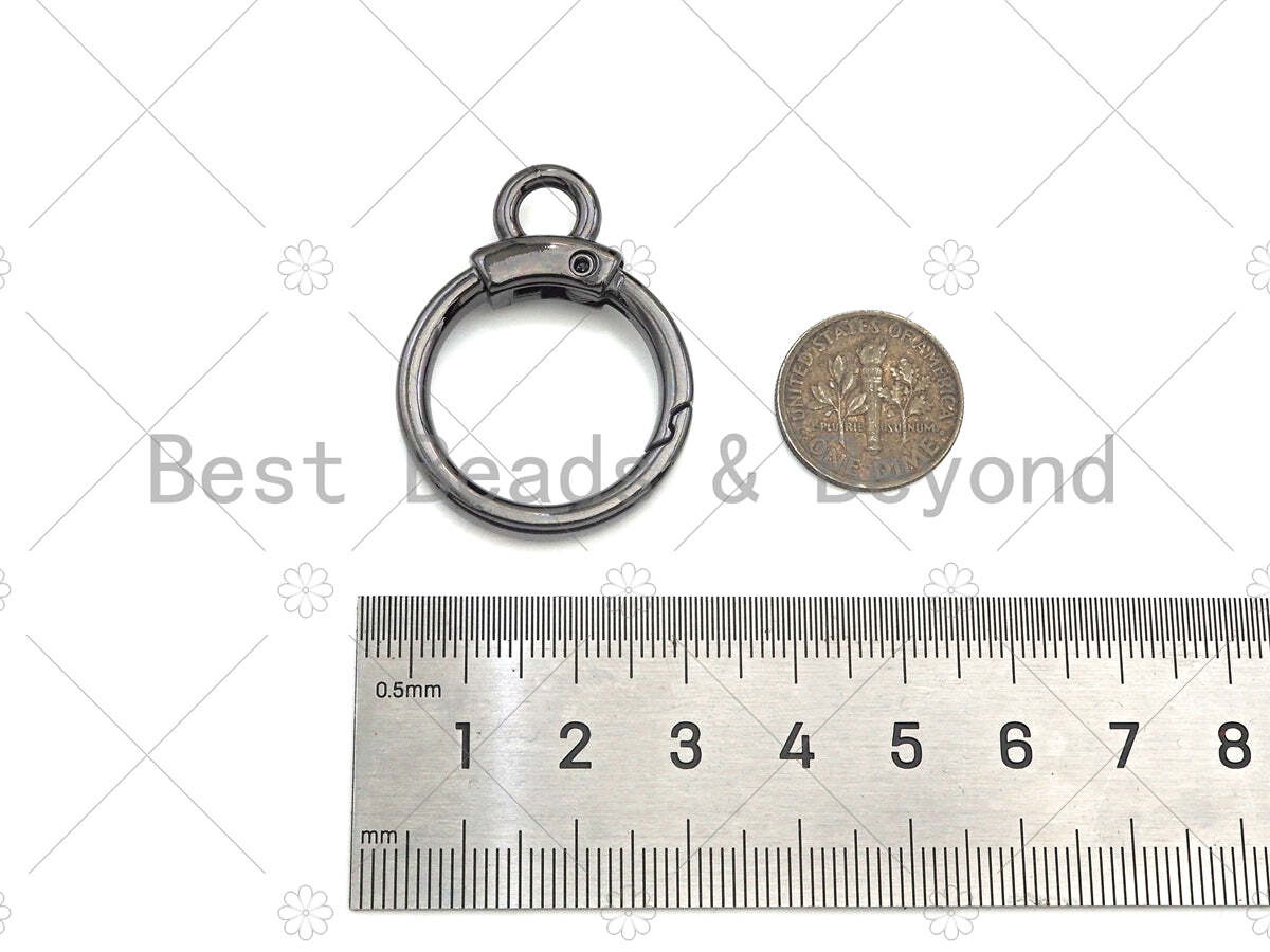 Round Spring Gate Clasp Charm, 28mm Pendant for Jewelry Making – sku#H312