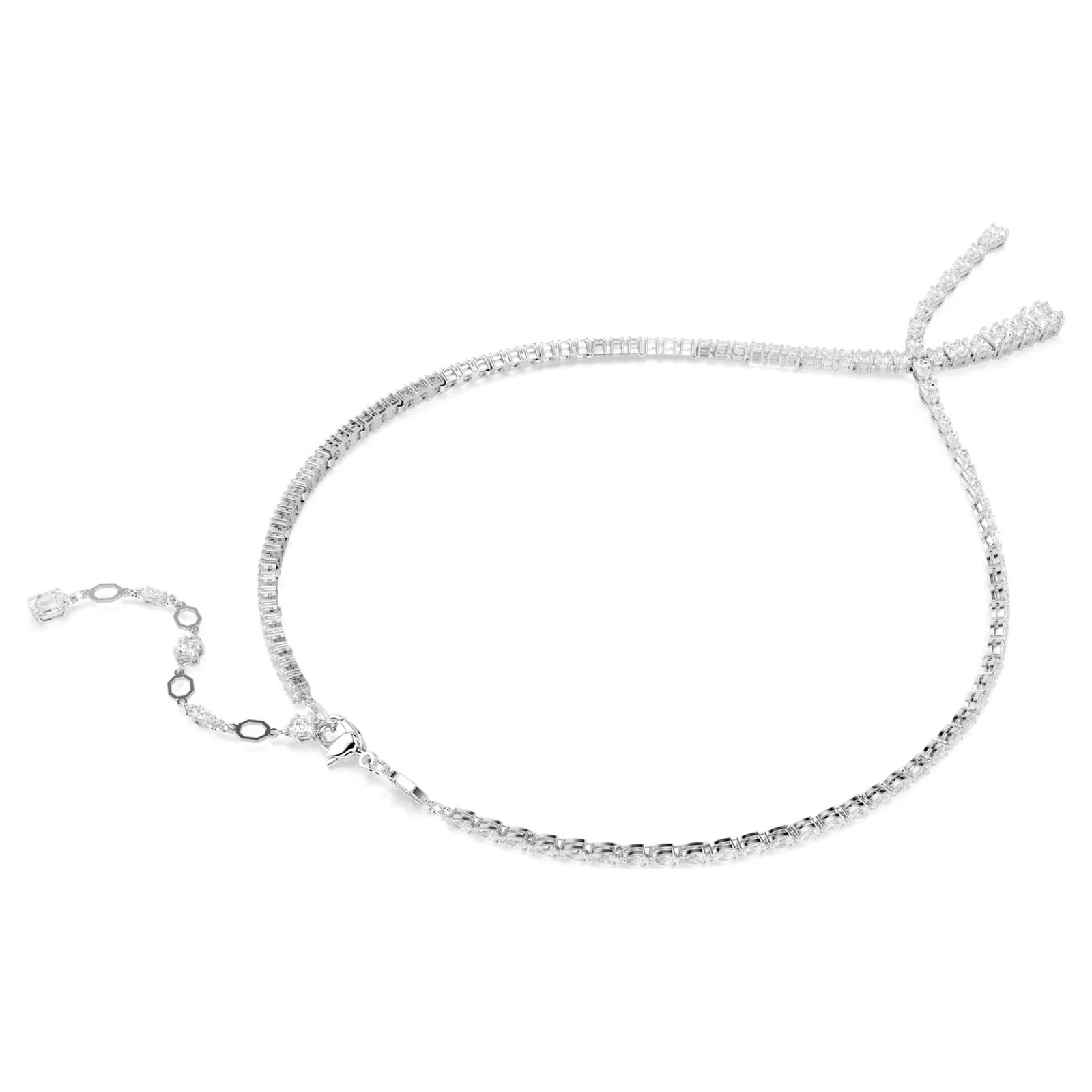 Swarovski Matrix Y Necklace, Mixed Cuts, White, Rhodium Plated 5692533