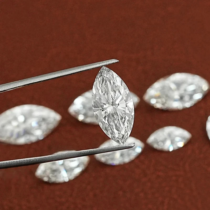 Natural White Diamond 1 CT Marquise Cut 5×10 mm VVS1 D Grade Certified Stone B12