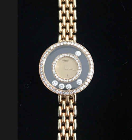 Chopard Happy Diamonds 18K Yellow Gold Ladies Watch + Set Stick + Boxes + 1 Link