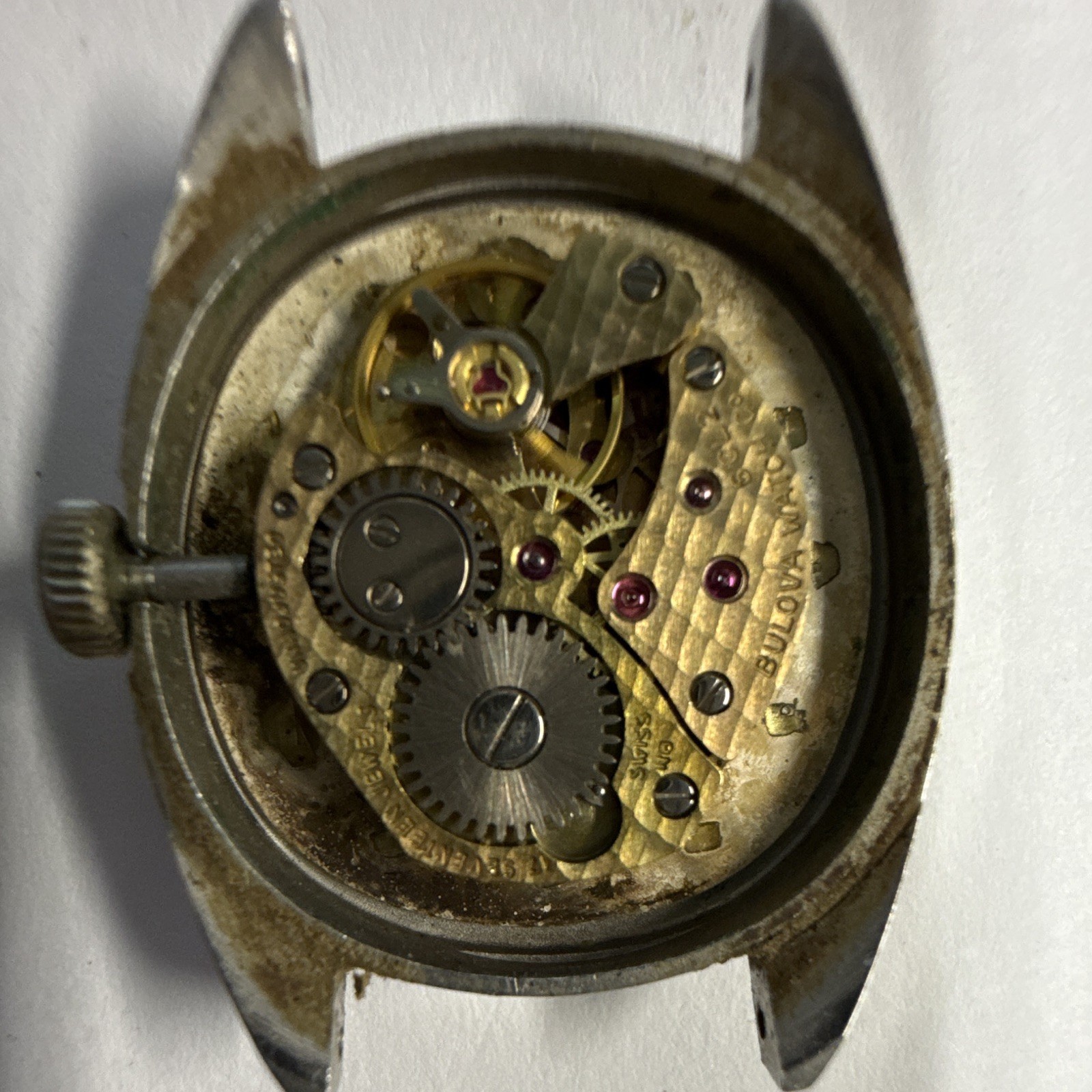 Bulova Classic Mechanical Manual Wristwatch Silver Dial Stick Index Round – 07