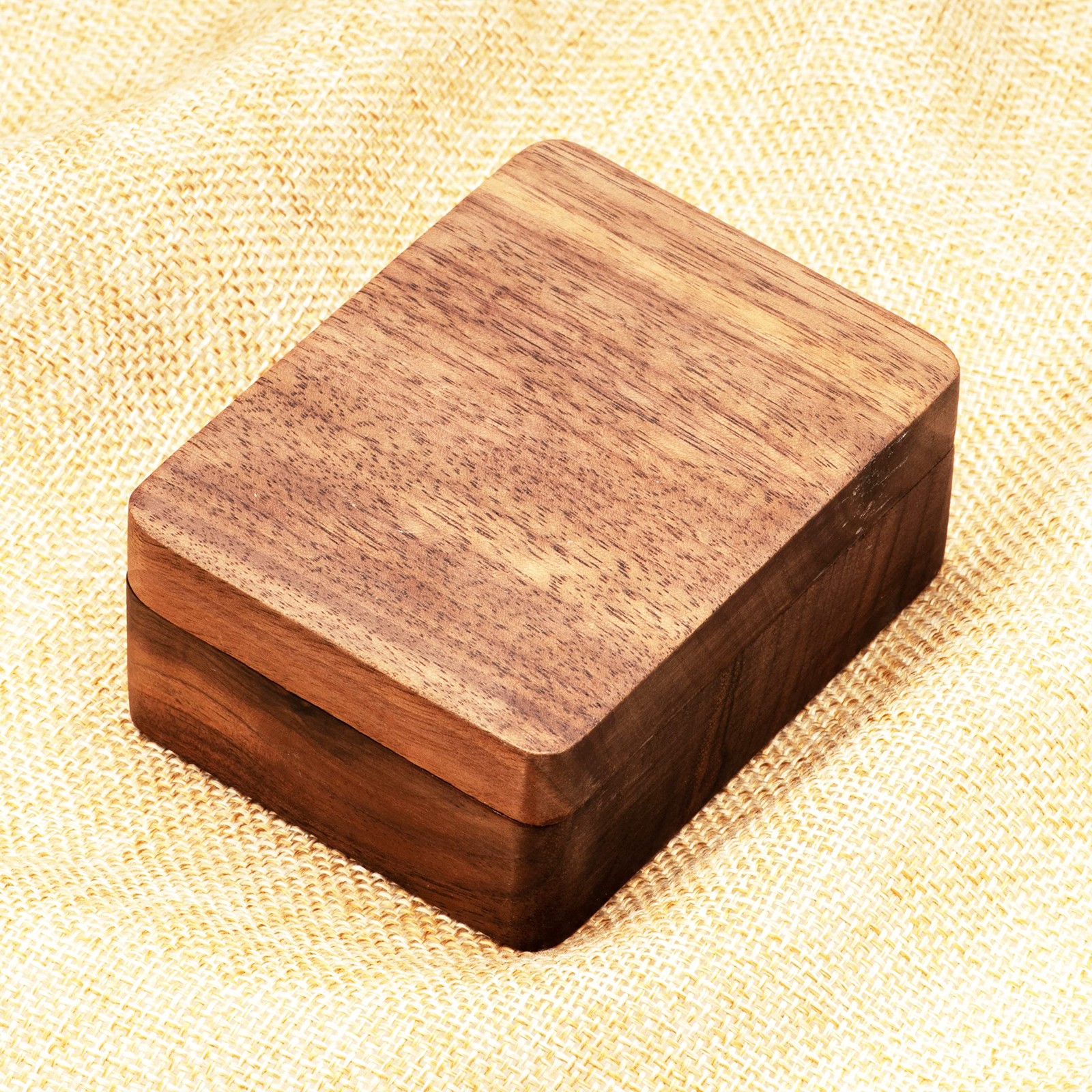 COSISO Walnut Wooden Ring Box 3 Slots for Wedding Ceremony Black Inner