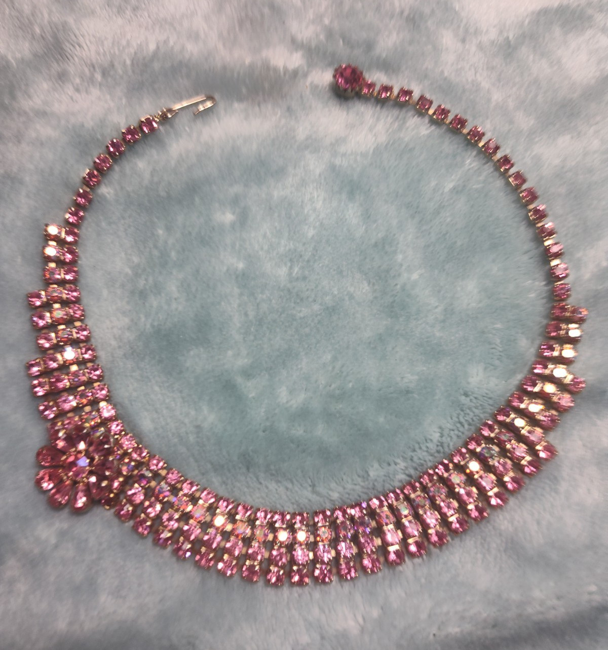 Pink Crystal Rhinestone Choker Neclace