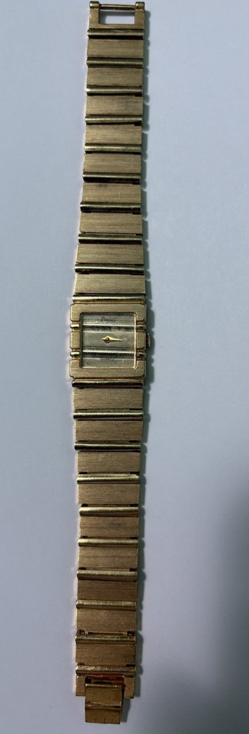Vintage Piaget Quartz Gold Plated tank Ladies Wrist watch For parts or repair