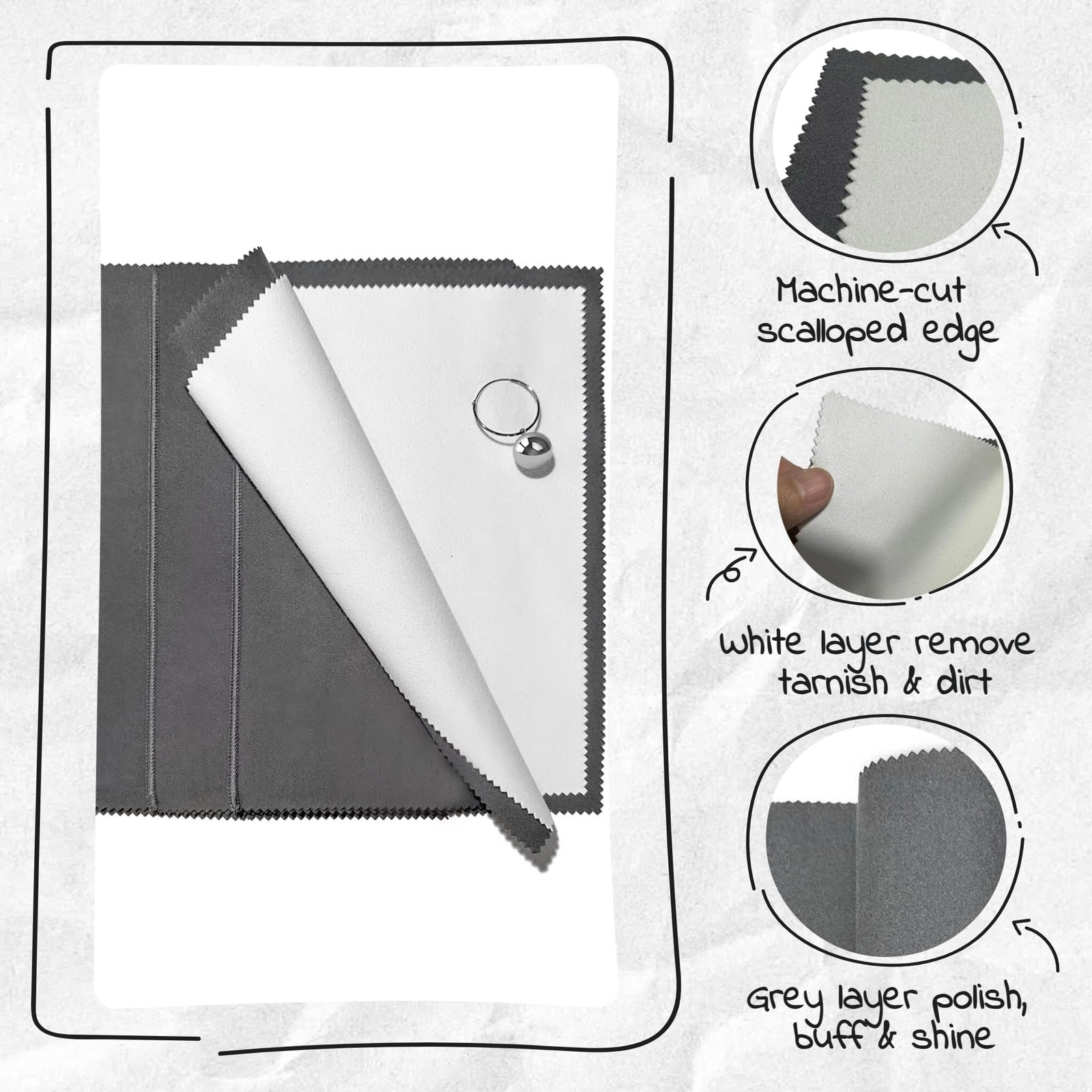 3PCS Silver Polishing Cloth, 11” x 14” XLarge PremiumJewelry Cleaning Cloth…