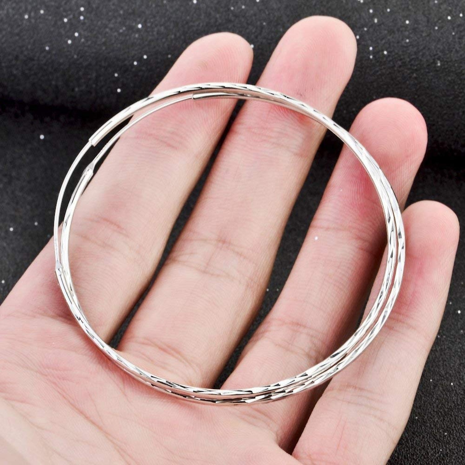 925 Sterling Silver Circle Endless Hoop Earrings for Women 20 30 40 50 60 70mm