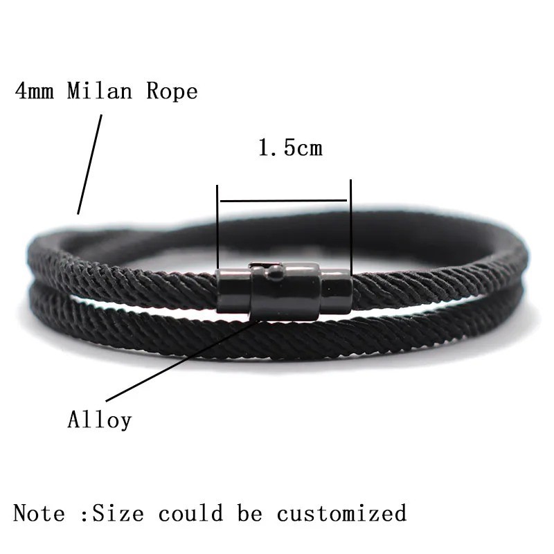 Simple Style Men’s Rope Bracelet Double Layer Thread Fabric Casual Accessory
