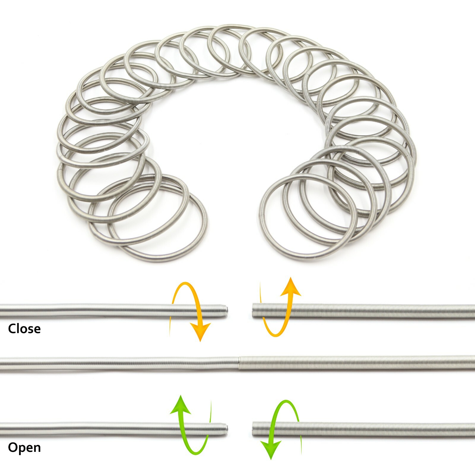 24 PCS 4.5mm Silver Guitar String Bracelet Set, Womens Coil Bracelets, Stackable