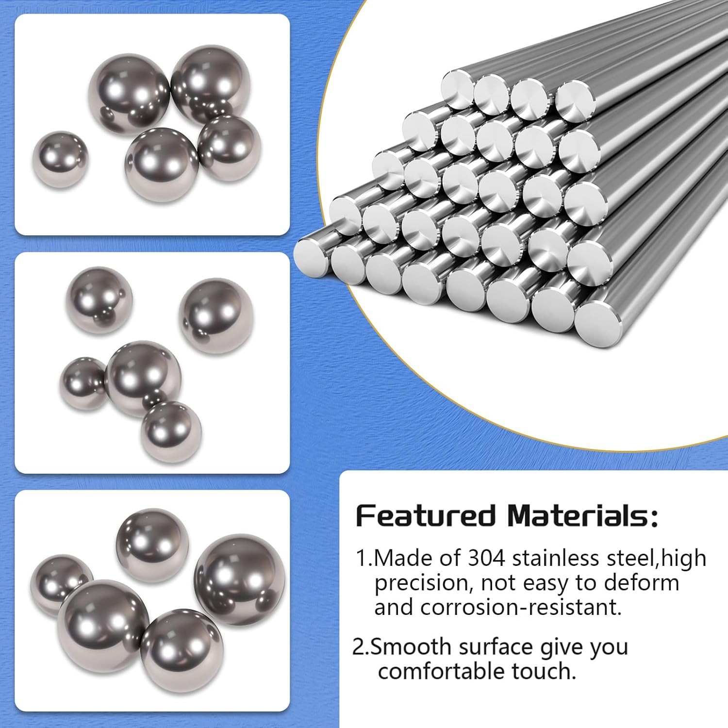14Values 304 Stainless Steel Precision Balls Kit 1mm 2mm 2.5mm 3mm 3.5mm 4mm 4.5