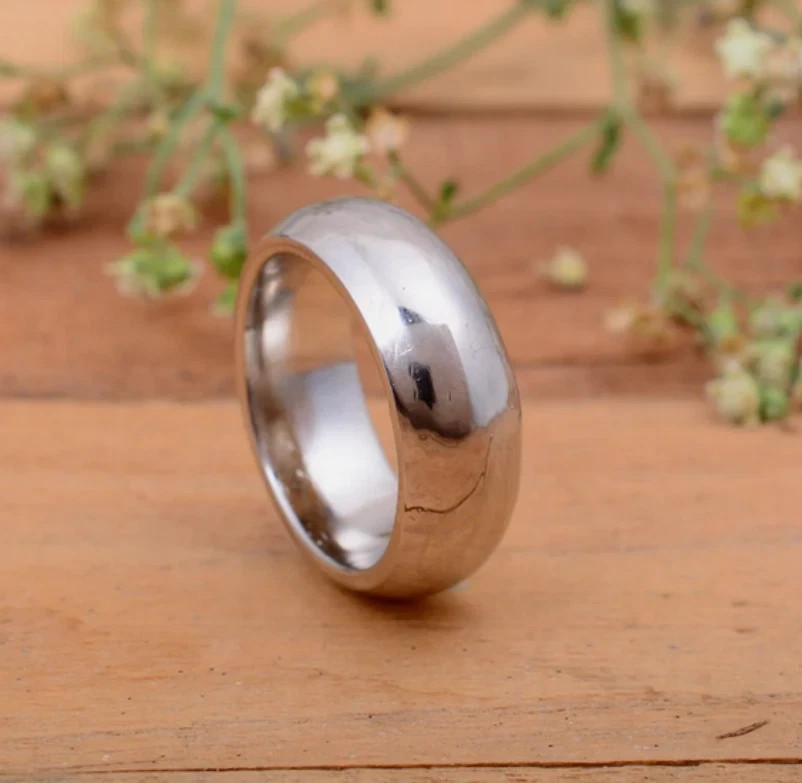 925 Sterling Silver, Solid Silver, Band Ring, Unisex, Dome