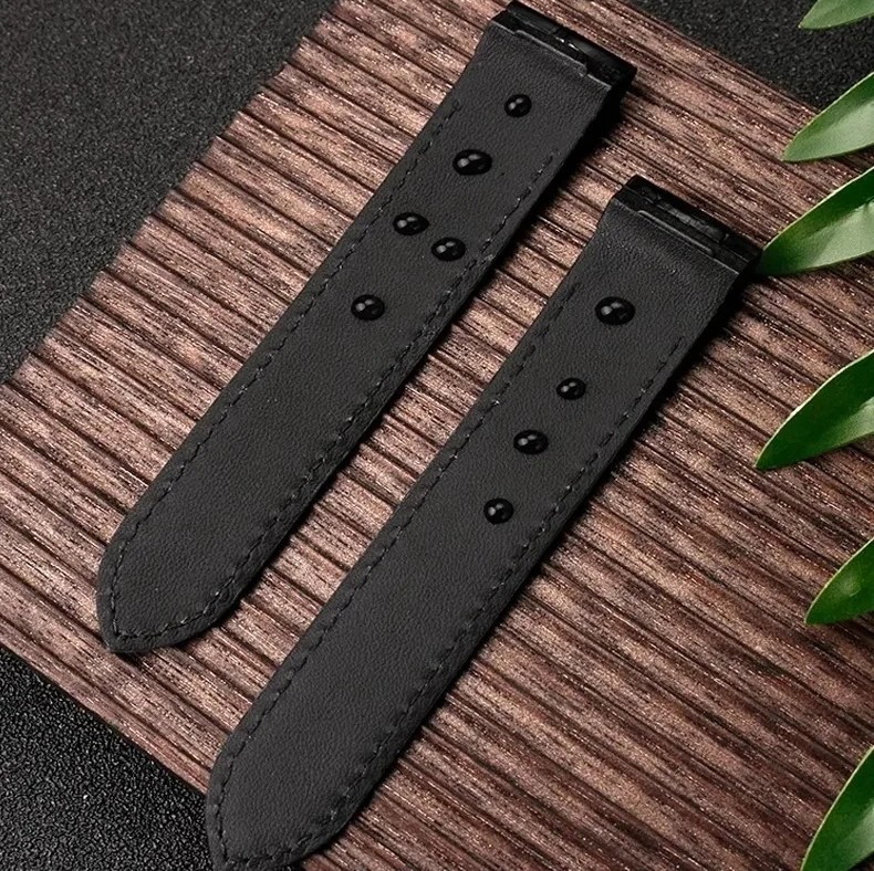 Leather Watch Strap for Cartier Santos 100 Black Brown 20mm 23mm Python