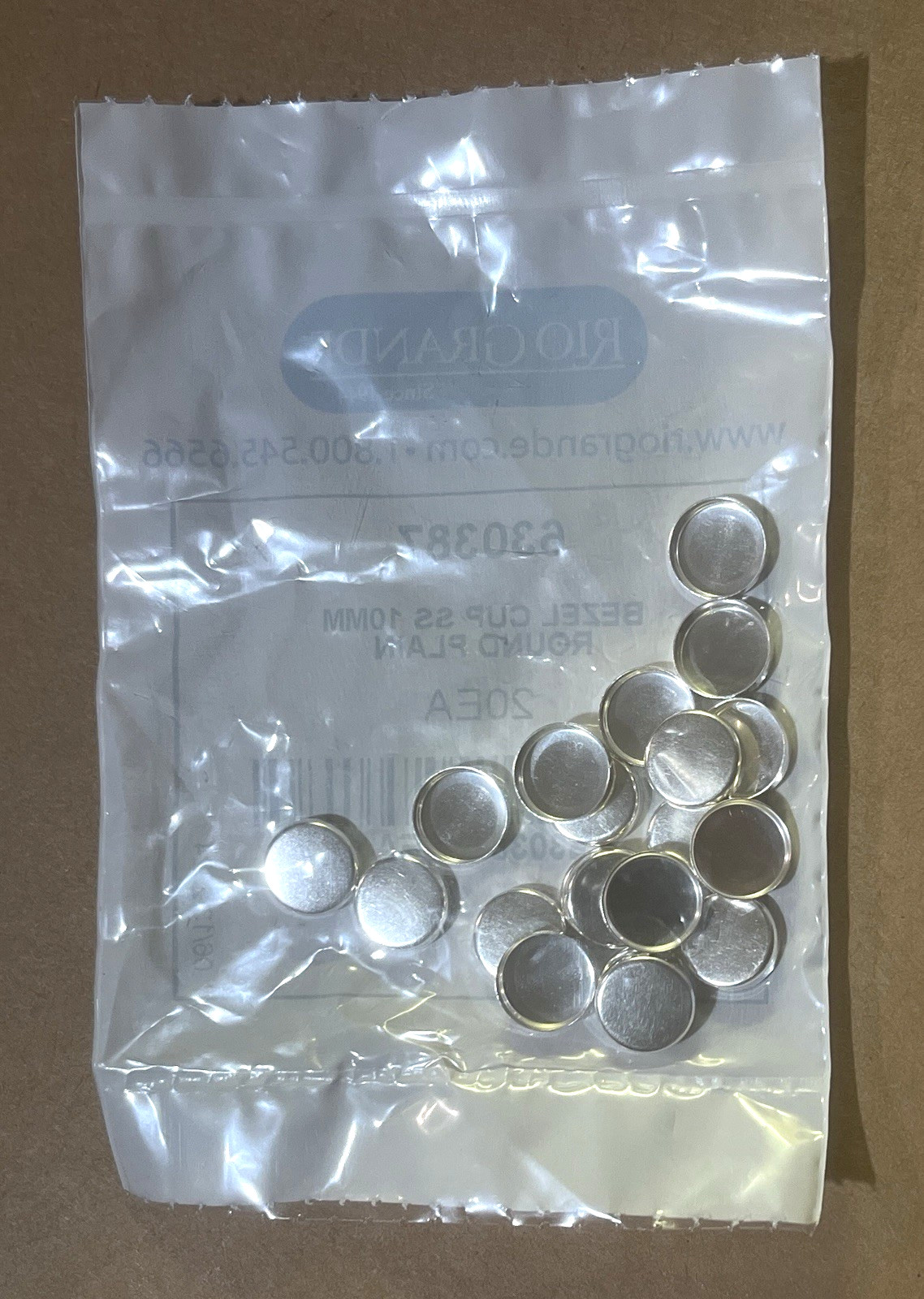 Twenty 10mm Round Plain Sterling Silver Bezel Cup 32gauge Settiings