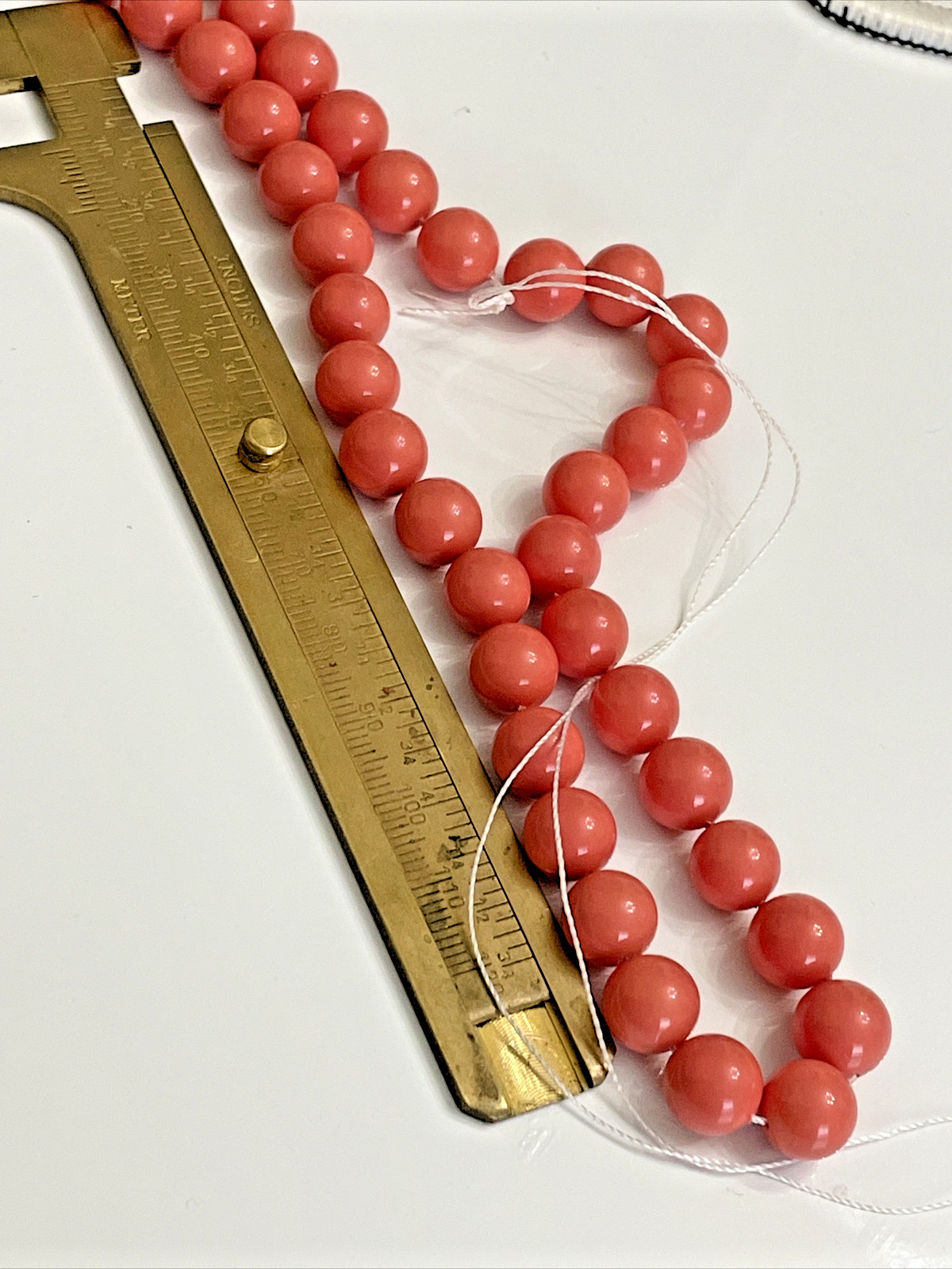 10mm Coral Color Beads 39 Loose Beads on String for Jewelry Making New