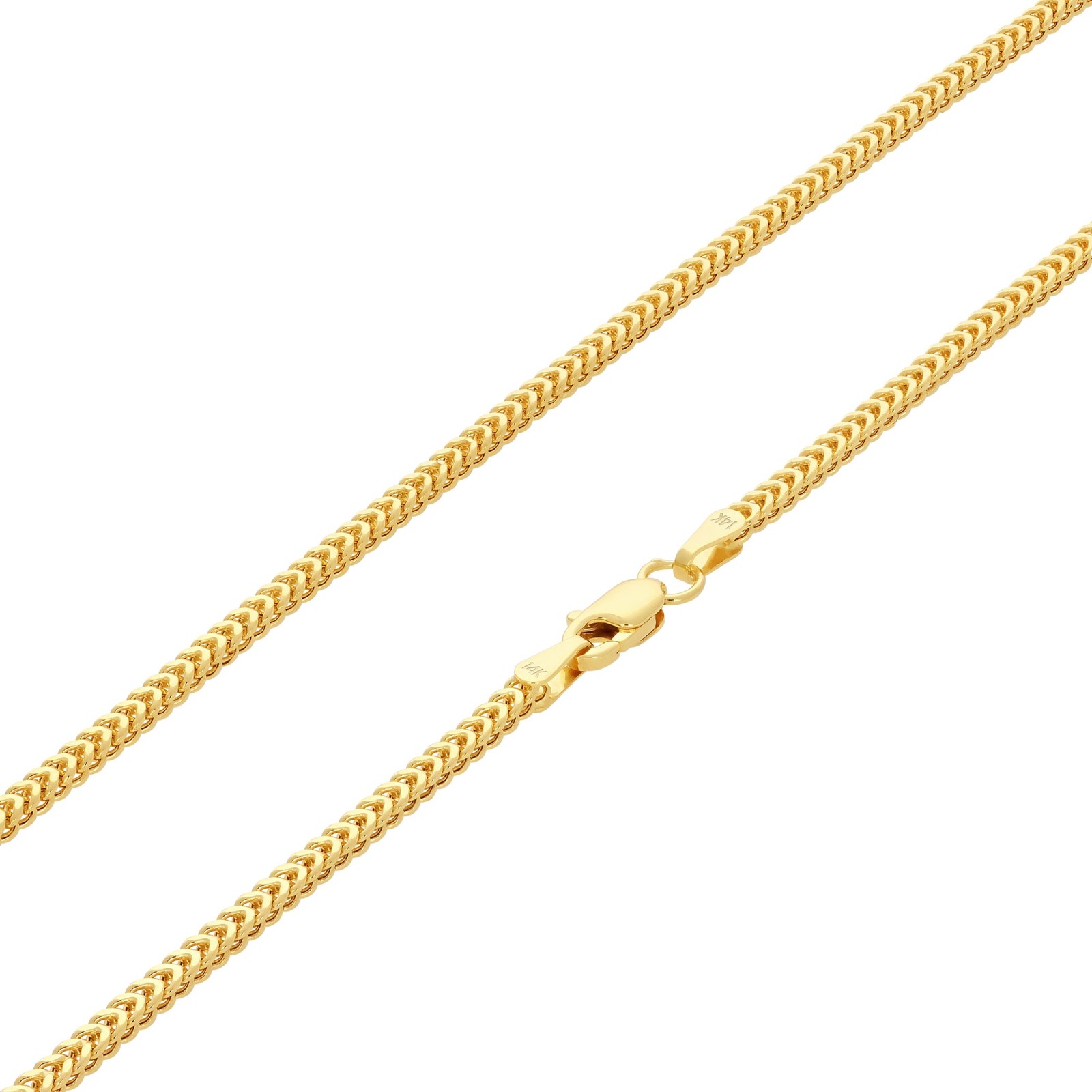14k Yellow Gold 1.5mm-5mm Franco Box Bracelet Chain Men Women 7″ 7.5″ 8″ 8.5″ 9″