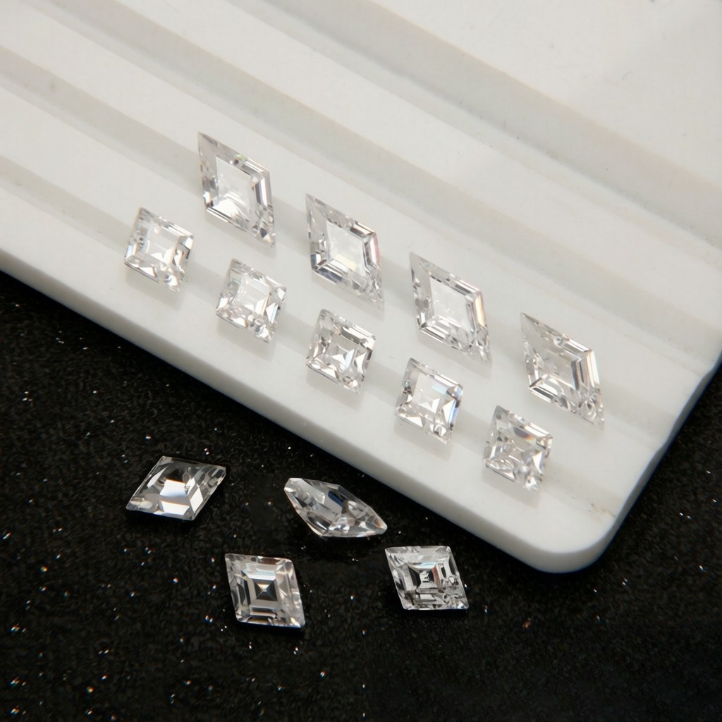 10~20pcs White Diamond Cut Cubic Zirconia Loose Gemstones for Jewelry making