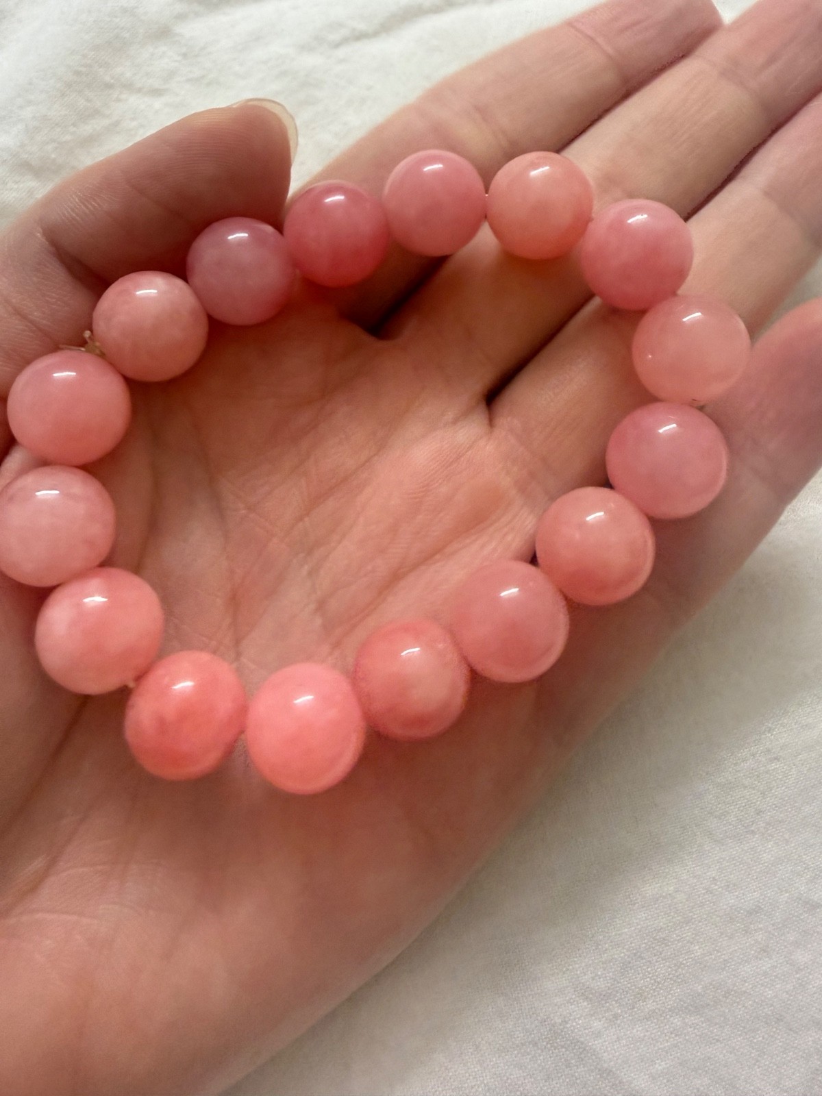 Rose quartz beads bracelet, one size, elastic band – PRODUCT OF NEPAL