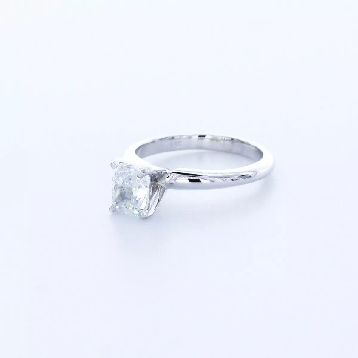 Solitaire Engagement Ring 14K Gold 1.35 Carat Cushion Lab-Grown Diamond D VVS1