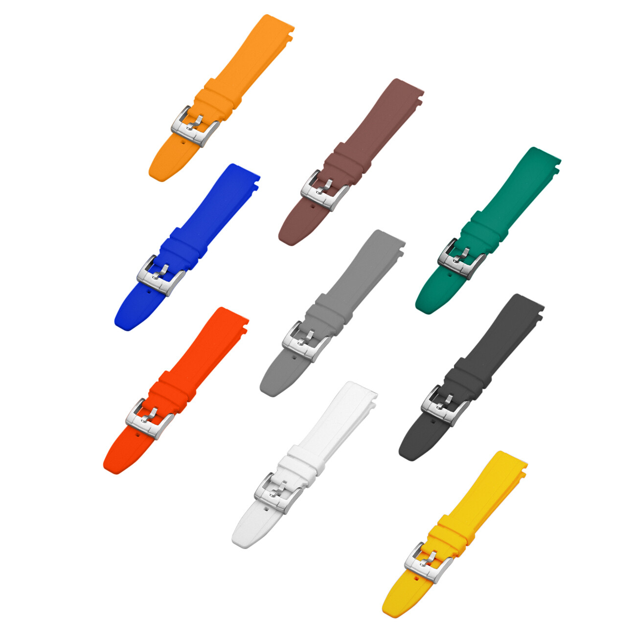 20 22mm Rubber Watch Band Premium Silicone Universal Curved Ends Rubber Strap