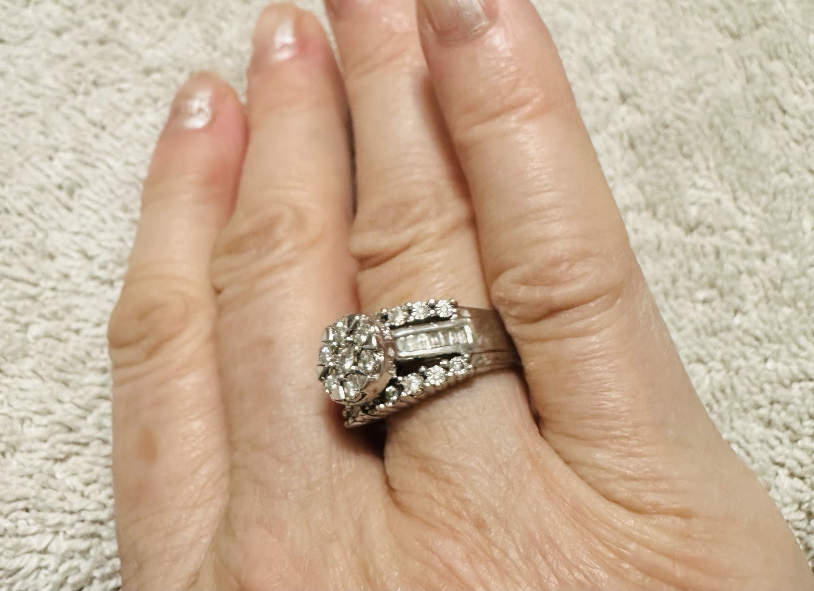 Kohl’s Sterling Silver Diamond Engagement Ring .50 CTW Sz7