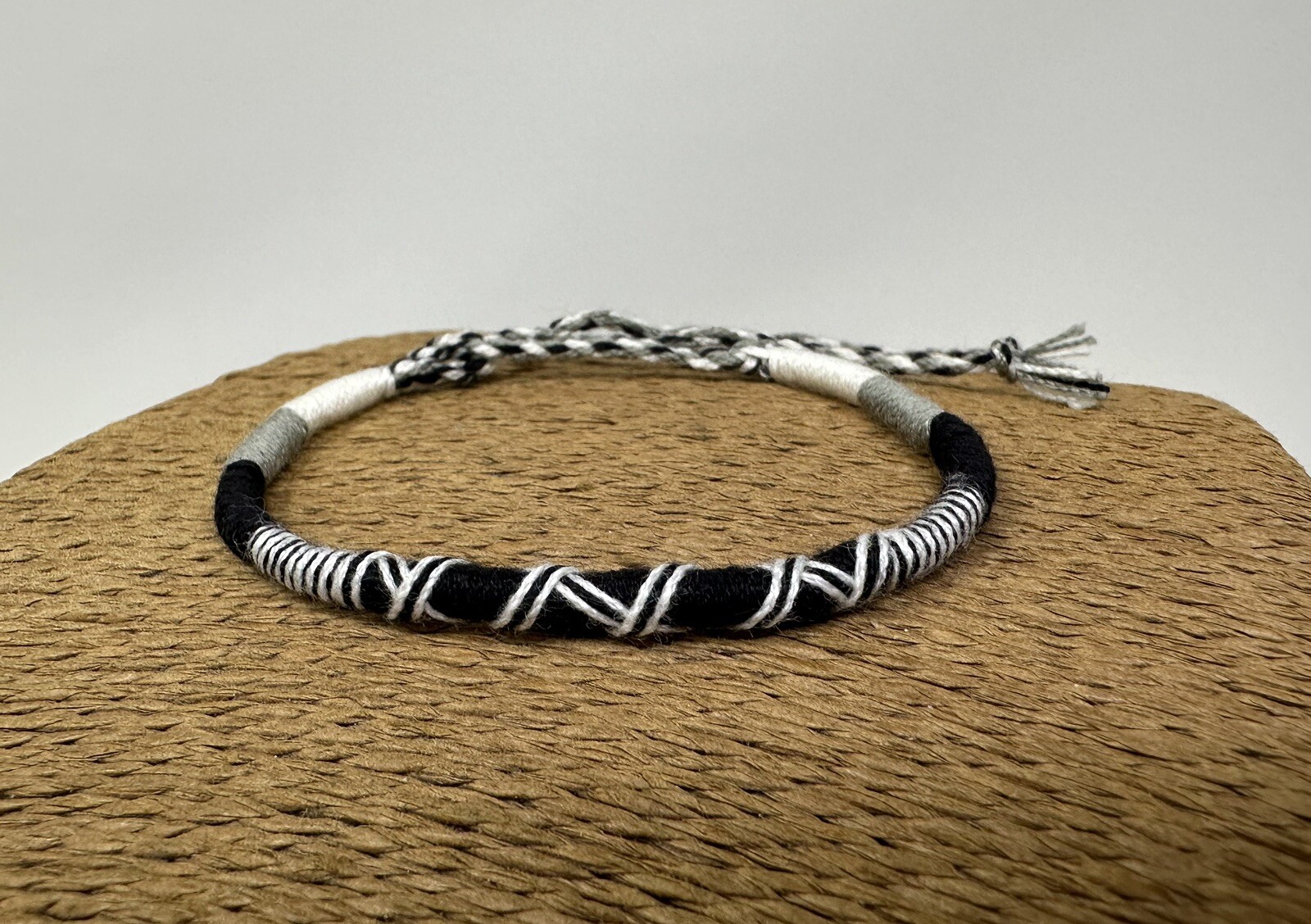 Handmade Adjustable Braided Bracelet – Black White & Multicolor Unisex Gift