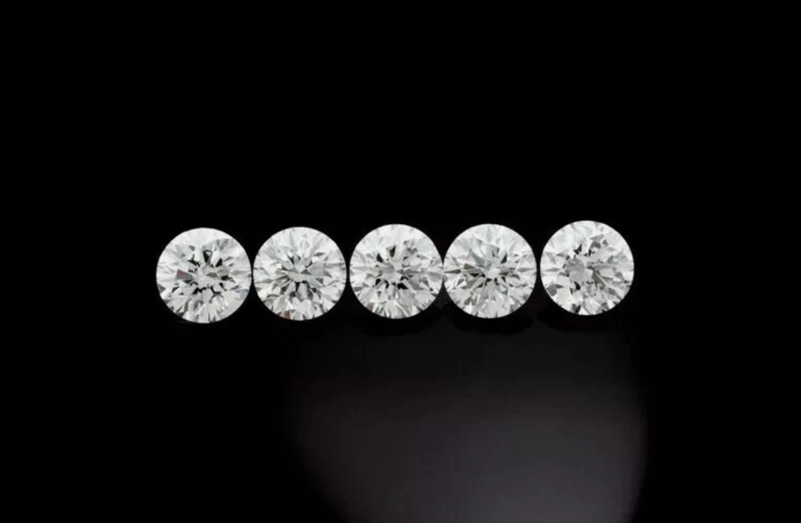 IF Clarity Loose CVD Diamond 0.20 Ct Lab Grown 2.10 mm Round 5 Pcs Lot Certified