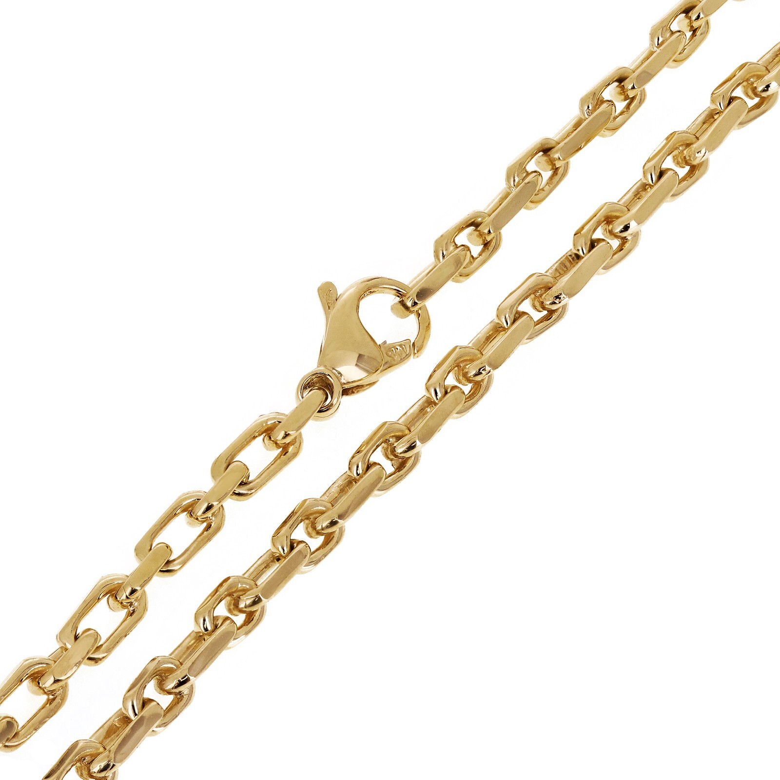 10k Yellow Gold Solid Handmade Link Anchor Chain Necklace 18″ 4.5mm 28.5 grams