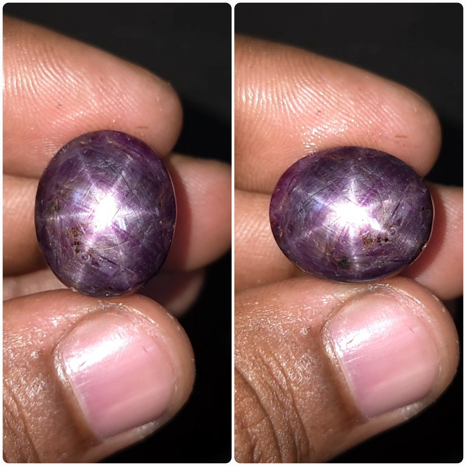 Natural 31.70 ct Star Ruby Purplish red Oval untreated loose gemstone Cabochon
