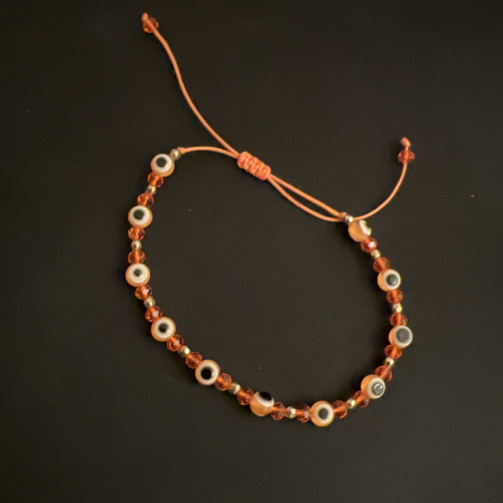 NEW Adjustable Orange evil eye bracelet Good Luck Protection