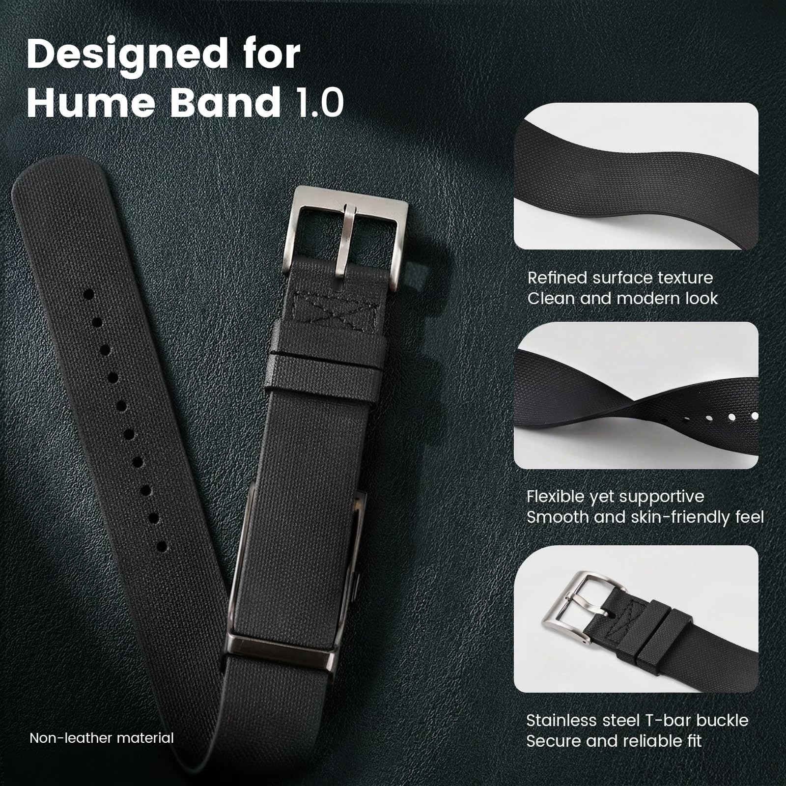 Water-Resistant Adjustable Rubber Band Strap for Smart Fitness Tracker – Soft &