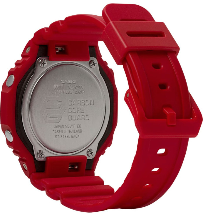 Casio G-Shock Analog/Digital Red Resin Watch GA-2100-4A/ GA2100-4A
